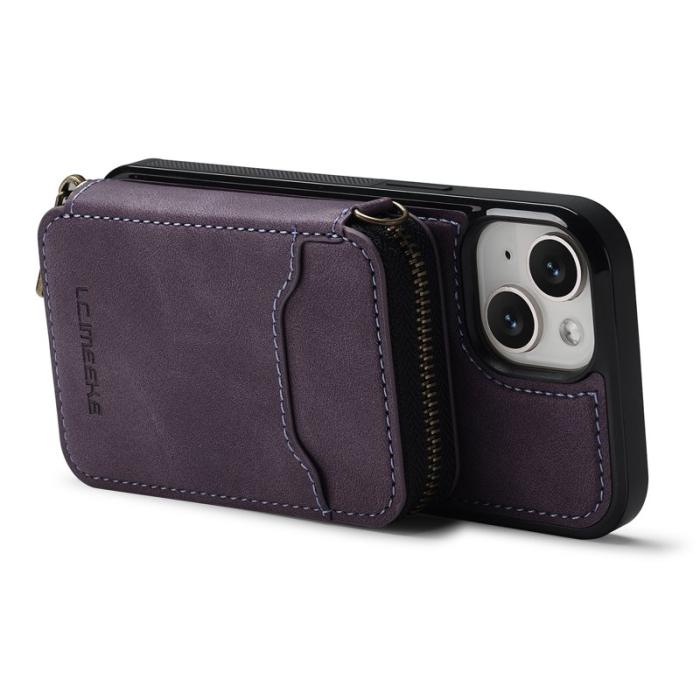 LC.imeeke - LC.IMEEKE L6 iPhone 15 Plus / 14 Plus Fodral - Läder Coated - Lila