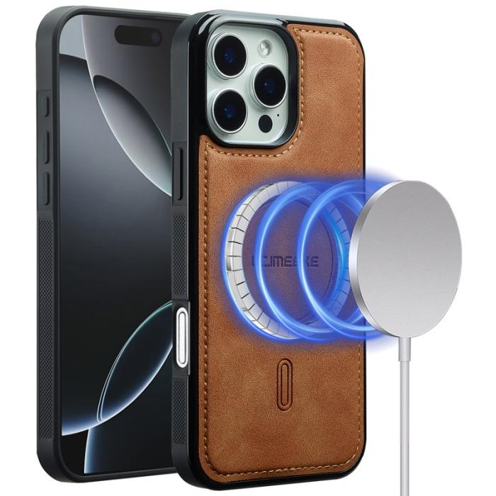 LC.imeeke - LC.IMEEKE L6 iPhone 16 Pro Fodral PU Läder - Brun