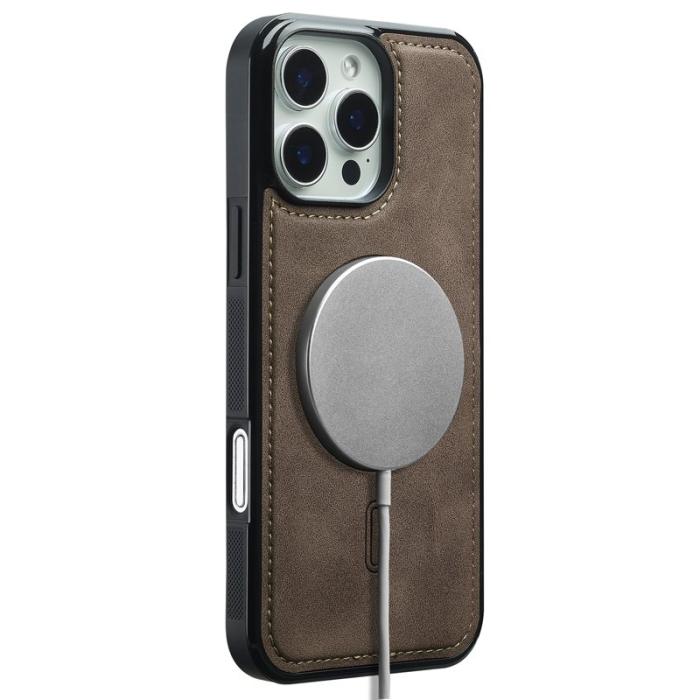 LC.imeeke - LC.IMEEKE L6 iPhone 16 Pro Fodral PU Läder - Kaffe