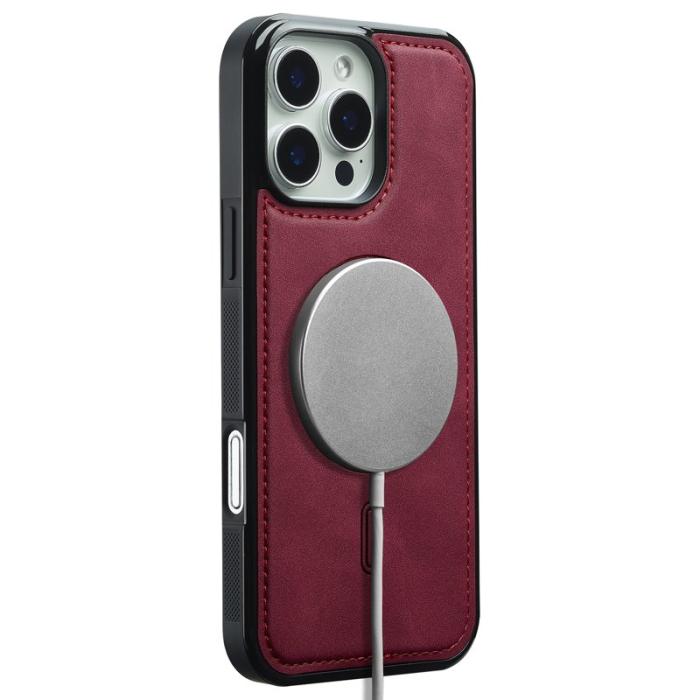 LC.imeeke - LC.IMEEKE L6 iPhone 16 Pro Fodral PU Läder - Röd