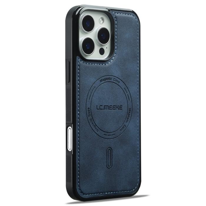 LC.imeeke - LC.IMEEKE L6 iPhone 16 Pro Max Fodral PU Läder - Blå