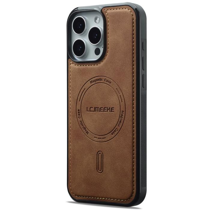 LC.imeeke - LC.IMEEKE L6 iPhone 16 Pro Max Fodral PU Läder - Brun