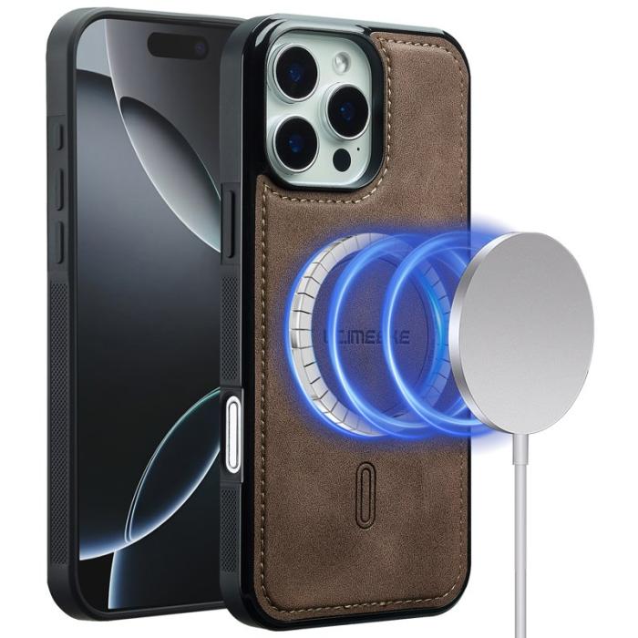 LC.imeeke - LC.IMEEKE L6 iPhone 16 Pro Max Fodral PU Läder - Coffee