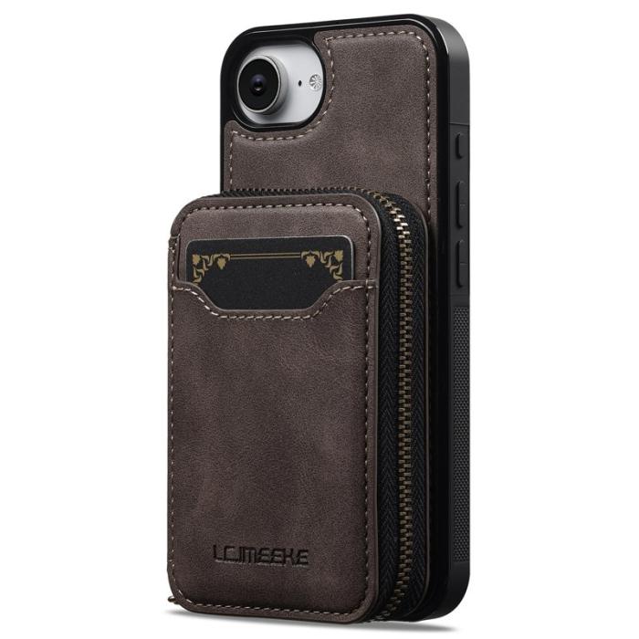 LC.imeeke - LC.IMEEKE L6 iPhone 16e Fodral - Äkta läder - Kaffe