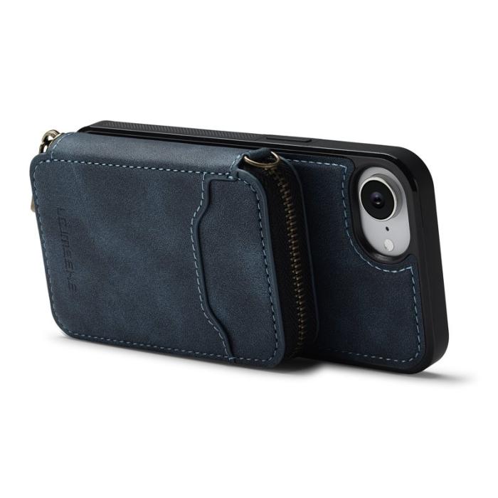 LC.imeeke - LC.IMEEKE L6 iPhone 16e Fodral Magnetiskt - Äkta läder - Blå