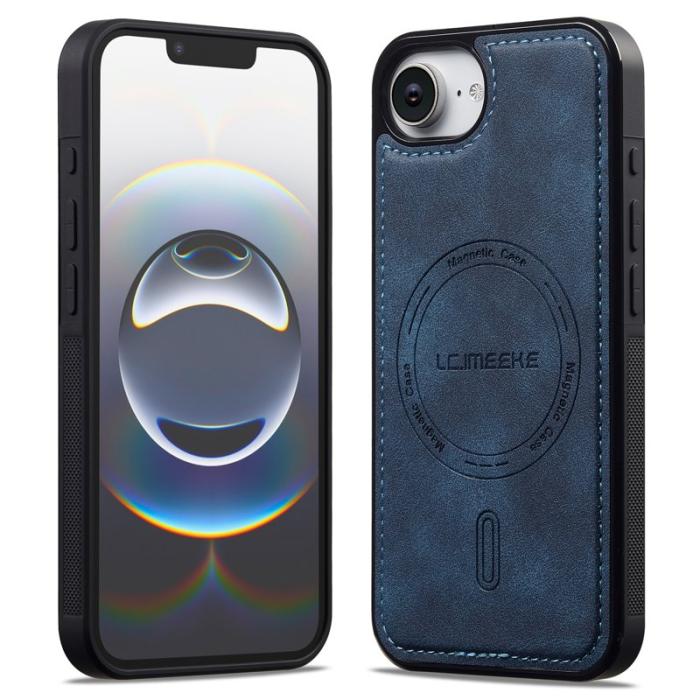 LC.imeeke - LC.IMEEKE L6 iPhone 16e Fodral PU-läder - Blå