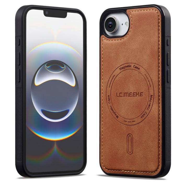 LC.imeeke - LC.IMEEKE L6 iPhone 16e Fodral PU Läder - Brun