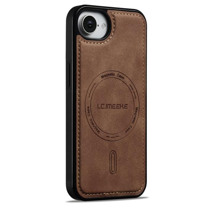 LC.imeeke - LC.IMEEKE L6 iPhone 16e Fodral PU Läder - Brun