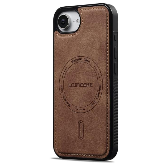 LC.imeeke - LC.IMEEKE L6 iPhone 16e Fodral PU Läder - Brun