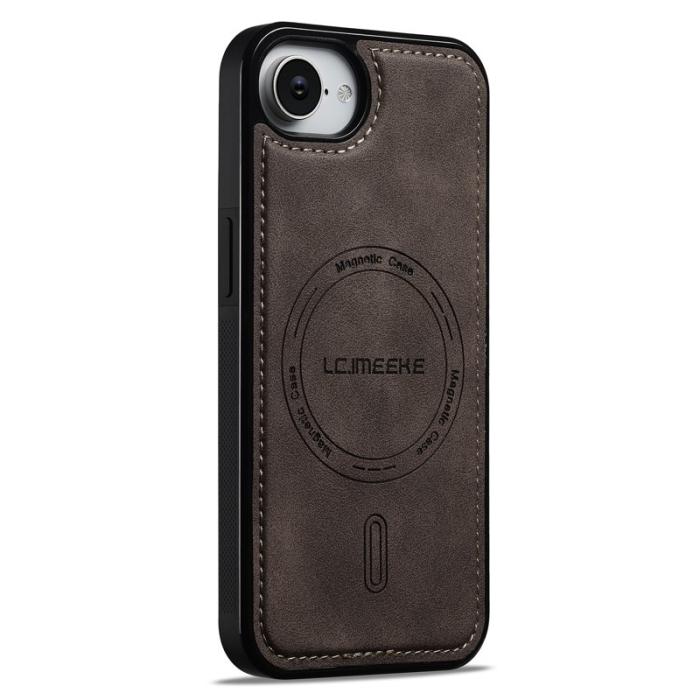LC.imeeke - LC.IMEEKE L6 iPhone 16e Fodral PU Läder - Kaffe