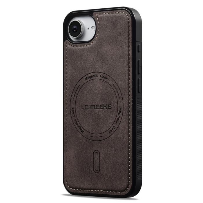 LC.imeeke - LC.IMEEKE L6 iPhone 16e Fodral PU Läder - Kaffe