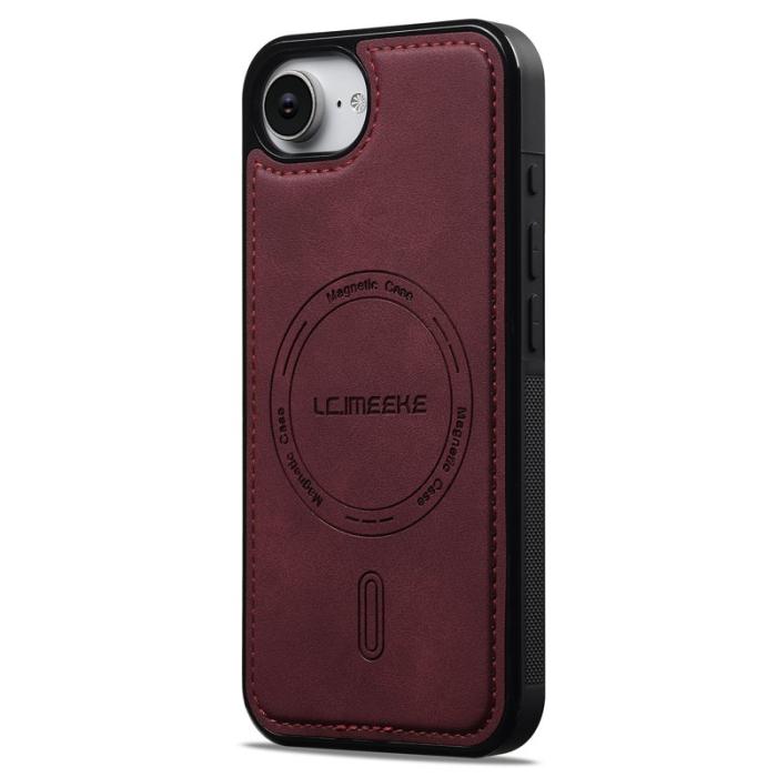 LC.imeeke - LC.IMEEKE L6 iPhone 16e Fodral PU Läder - Röd