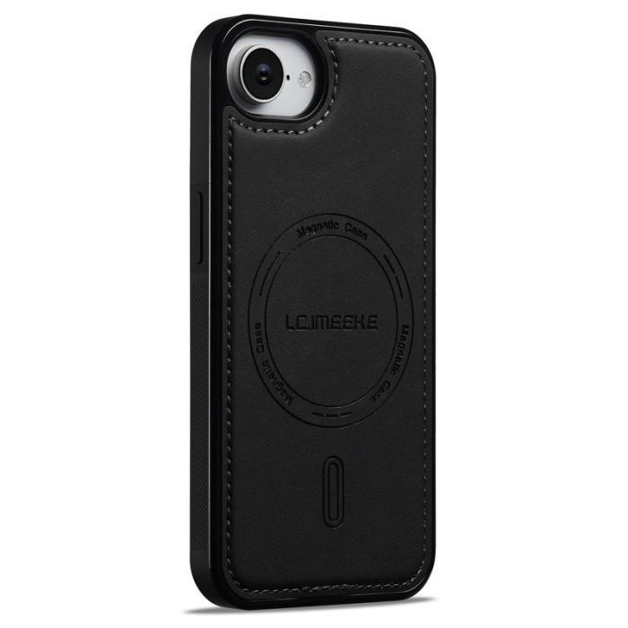 LC.imeeke - LC.IMEEKE L6 iPhone 16e Fodral PU Läder - Svart