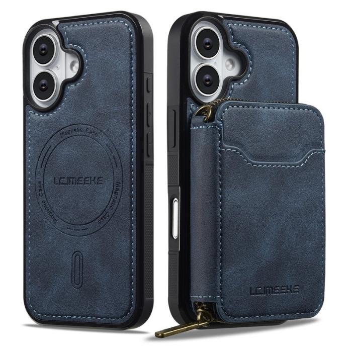 LC.imeeke - LC.IMEEKE L6 iPhone 17 Fodral Magnetiskt - Äkta läder - Blå