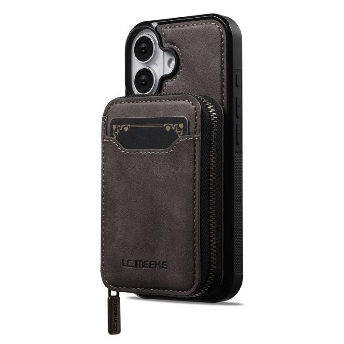 LC.imeeke - LC.IMEEKE L6 iPhone 17 Fodral Magnetiskt - Äkta läder - Kaffe