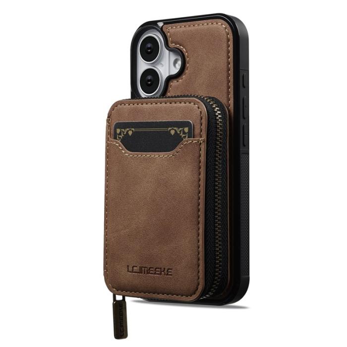 LC.imeeke - LC.IMEEKE L6 iPhone 17 Fodral Magnetiskt Läder - Brun