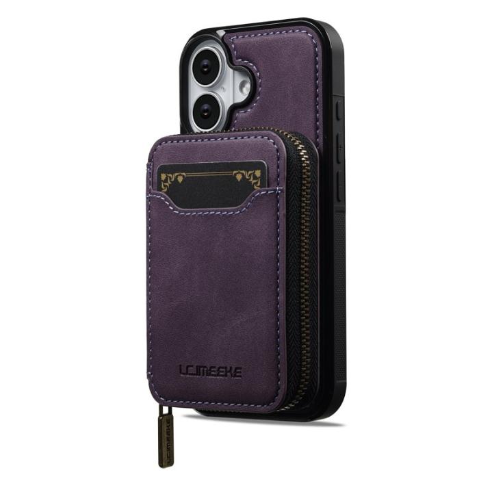LC.imeeke - LC.IMEEKE L6 iPhone 17 Fodral Magnetiskt Läder - Lila