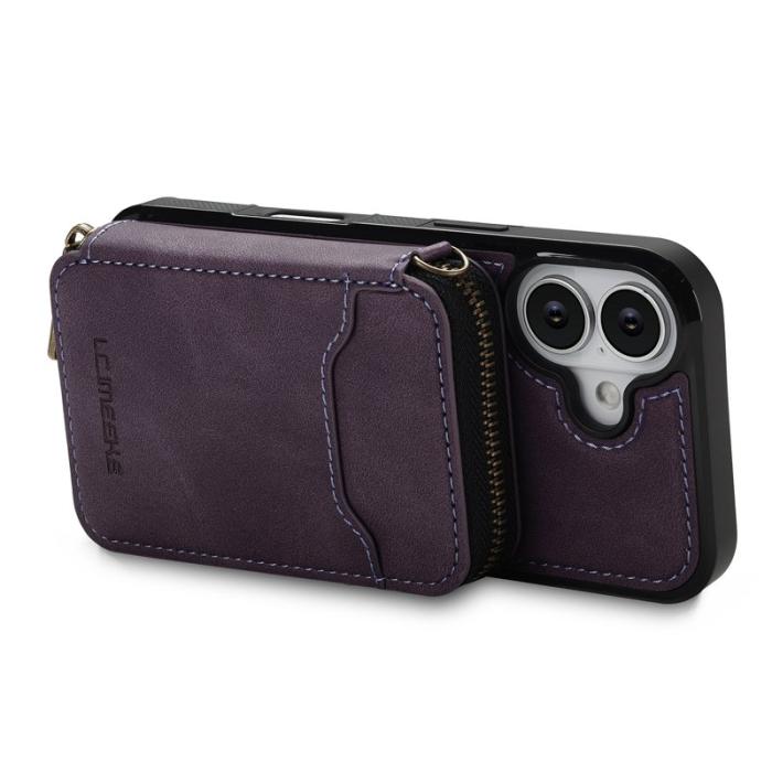 LC.imeeke - LC.IMEEKE L6 iPhone 17 Fodral Magnetiskt Läder - Lila