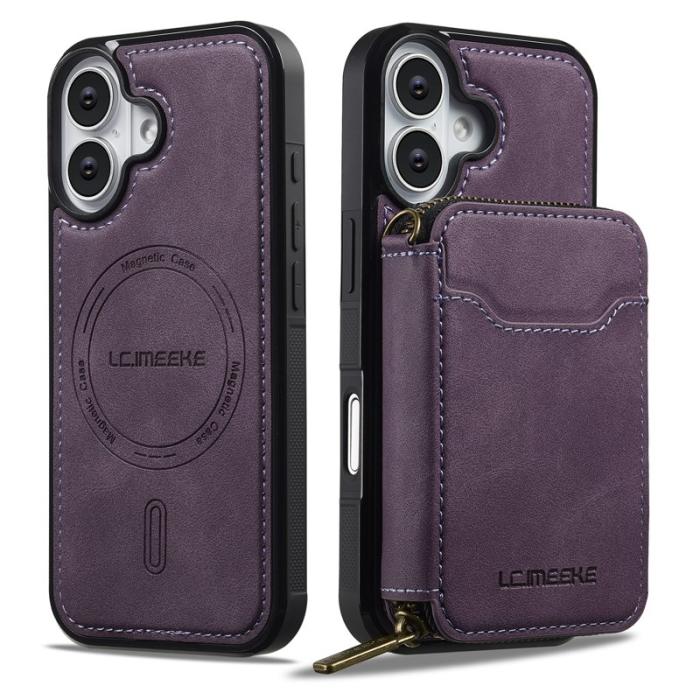 LC.imeeke - LC.IMEEKE L6 iPhone 17 Fodral Magnetiskt Läder - Lila