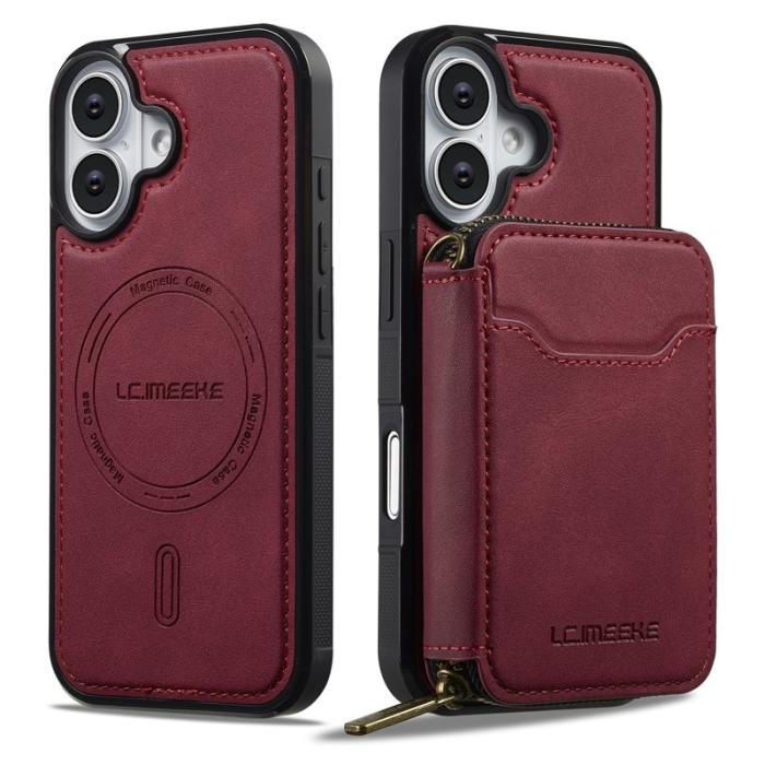 LC.imeeke - LC.IMEEKE L6 iPhone 17 Fodral Magnetiskt Läder - Röd