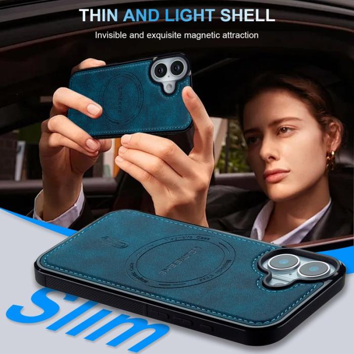 LC.imeeke - LC.IMEEKE L6 iPhone 17 Fodral PU Läder - Blå