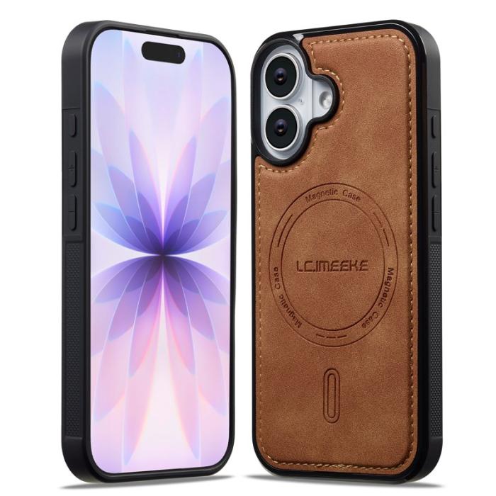 LC.imeeke - LC.IMEEKE L6 iPhone 17 Fodral PU Läder - Brun