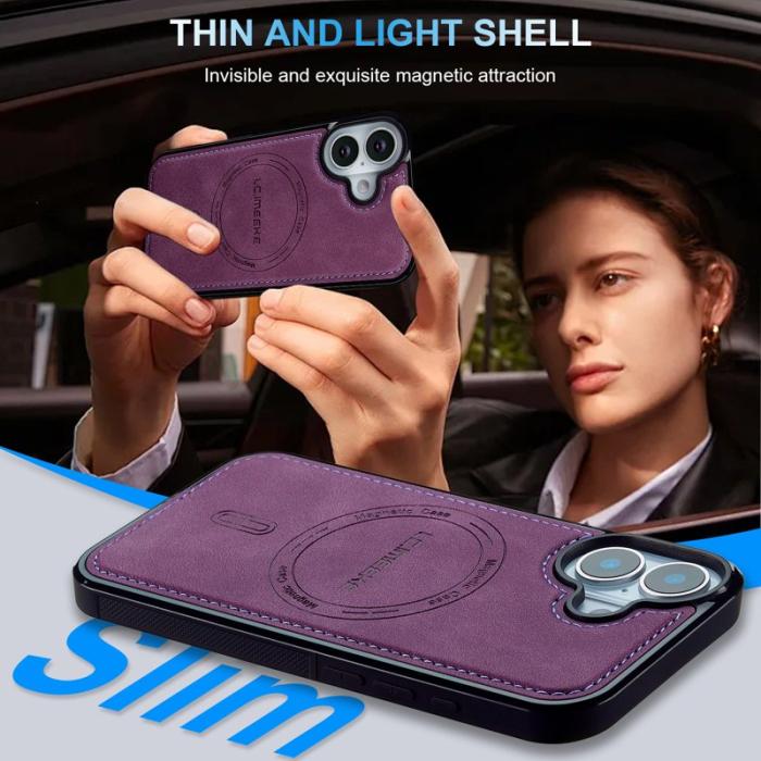 LC.imeeke - LC.IMEEKE L6 iPhone 17 Fodral PU Läder - Lila