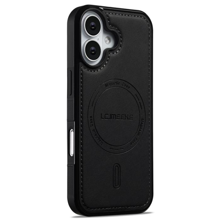 LC.imeeke - LC.IMEEKE L6 iPhone 17 Fodral PU Läder - Svart