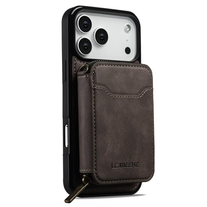 LC.imeeke - LC.IMEEKE L6 iPhone 17 Pro Fodral - Äkta läder - Kaffe