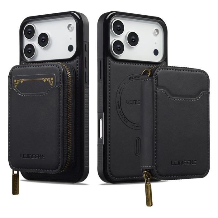 LC.imeeke - LC.IMEEKE L6 iPhone 17 Pro Fodral - Äkta läder - Svart