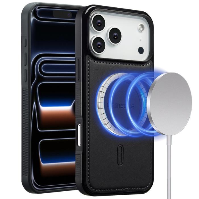 LC.imeeke - LC.IMEEKE L6 iPhone 17 Pro Fodral PU Läder - Svart