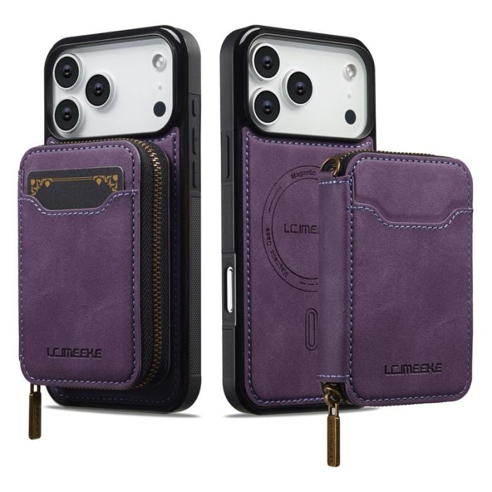 LC.imeeke - LC.IMEEKE L6 iPhone 17 Pro Max Fodral - Läder Coated - Lila