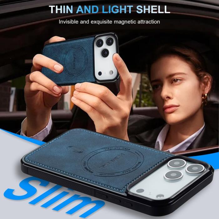 LC.imeeke - LC.IMEEKE L6 iPhone 17 Pro Max Fodral PU Läder - Blå