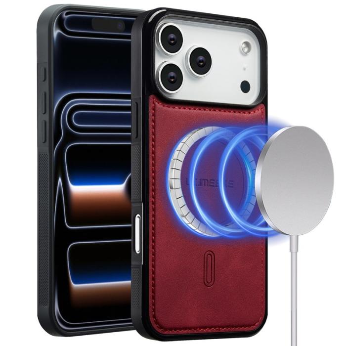 LC.imeeke - LC.IMEEKE L6 iPhone 17 Pro Max Fodral PU Läder - Röd