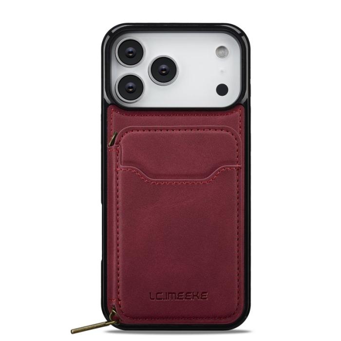 LC.imeeke - LC.IMEEKE L6 iPhone 17 Pro Max Fodral PU Läder - Röd