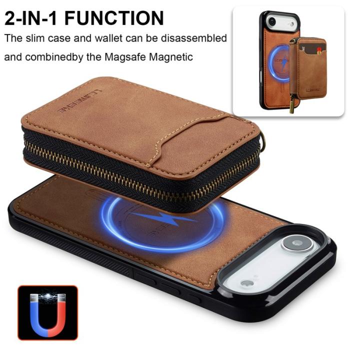 LC.imeeke - LC.IMEEKE L6 iPhone Air Fodral Äkta läder - Brun