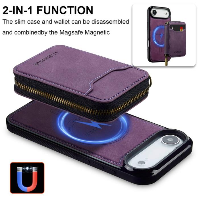 LC.imeeke - LC.IMEEKE L6 iPhone Air Fodral - Äkta läder - Lila