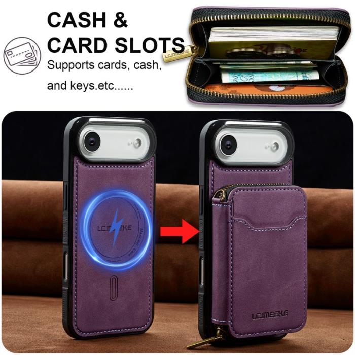 LC.imeeke - LC.IMEEKE L6 iPhone Air Fodral - Äkta läder - Lila
