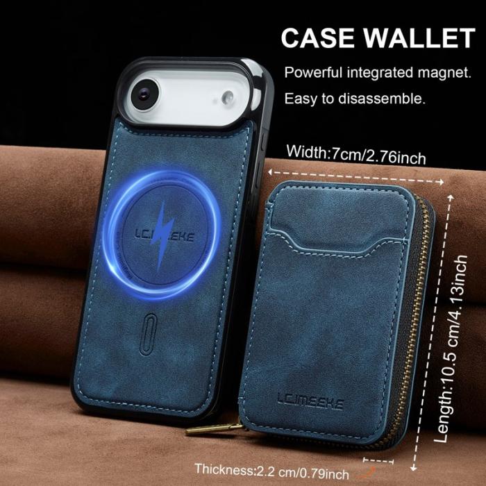 LC.imeeke - LC.IMEEKE L6 iPhone Air Fodral Magnetiskt Äkta läder - Blå