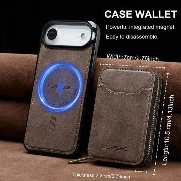 LC.imeeke - LC.IMEEKE L6 iPhone Air Fodral Magnetiskt - Äkta läder - Kaffe