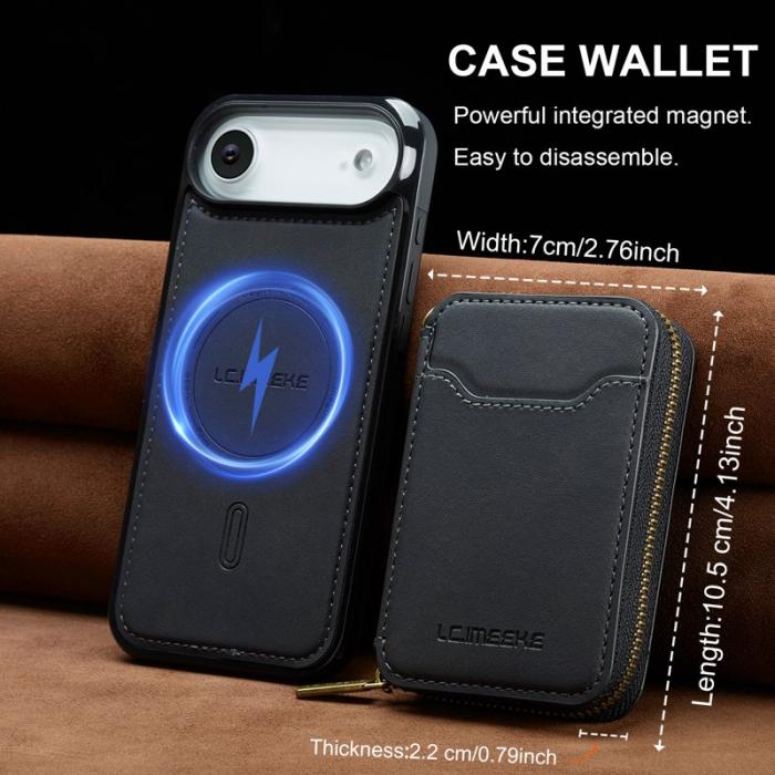 LC.imeeke - LC.IMEEKE L6 iPhone Air Fodral Magnetiskt - Svart Konstläder