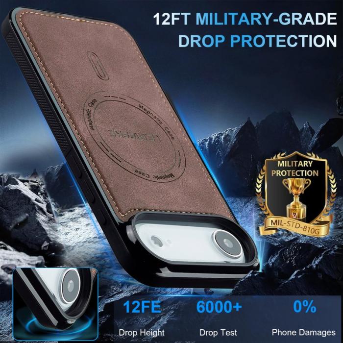 LC.imeeke - LC.IMEEKE L6 iPhone Air Fodral PU Läder - Kaffe