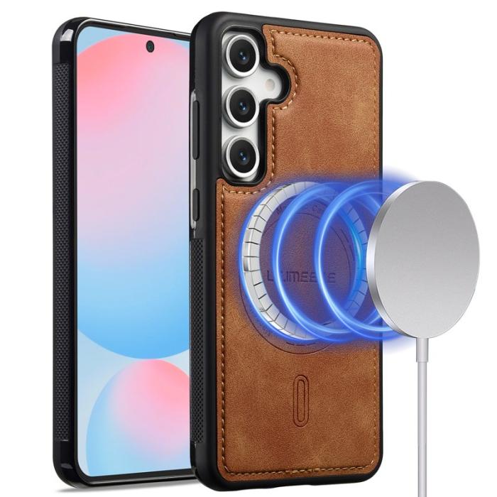 LC.imeeke - LC.IMEEKE L6 Samsung Galaxy A55 5G Fodral PU Läder - Brun