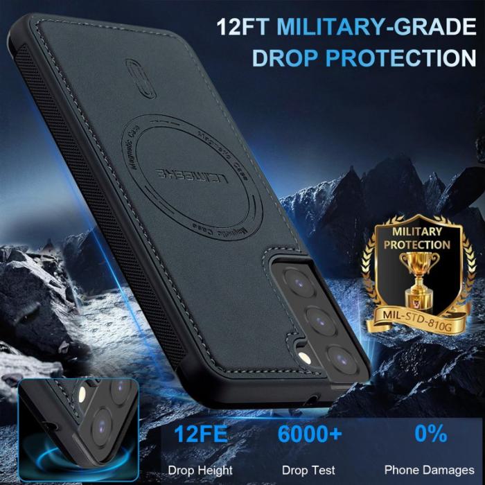 LC.imeeke - LC.IMEEKE L6 Samsung Galaxy S22+ Fodral PU Läder - Svart