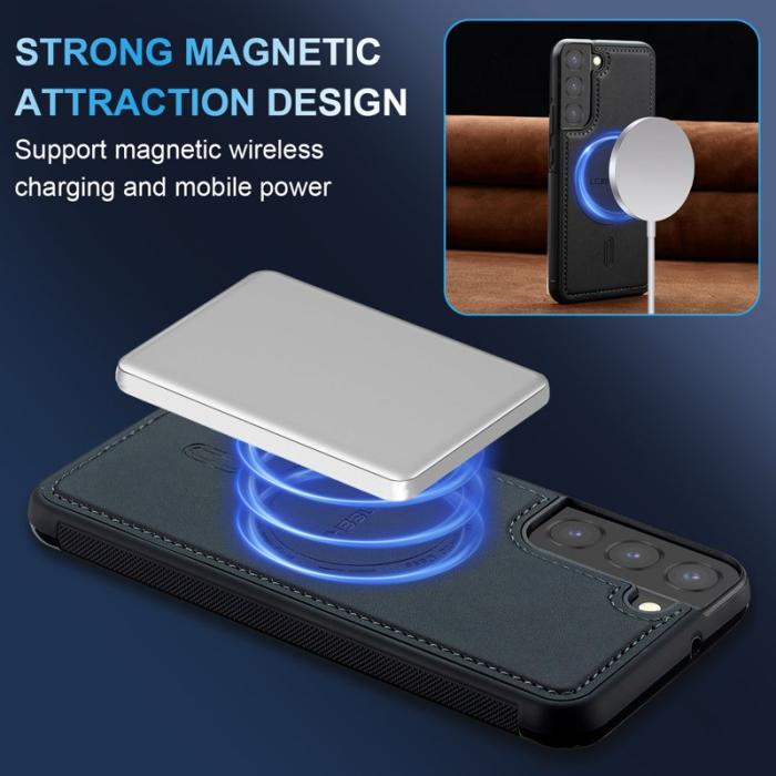 LC.imeeke - LC.IMEEKE L6 Samsung Galaxy S22+ Fodral PU Läder - Svart