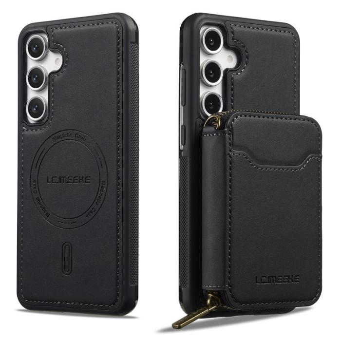 LC.imeeke - LC.IMEEKE L6 Samsung Galaxy S24 FE Fodral - Läder Coated - Svart