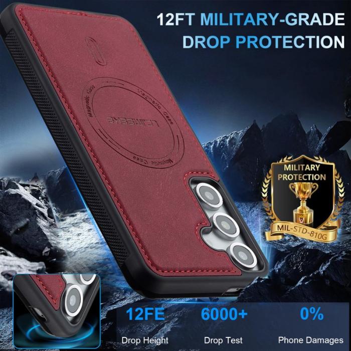 LC.imeeke - LC.IMEEKE L6 Samsung Galaxy S24 Fodral PU Läder - Röd