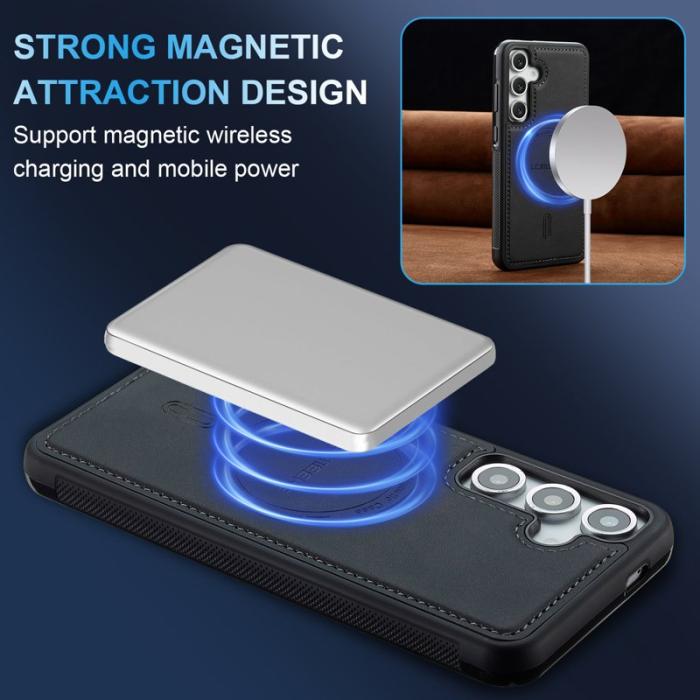 LC.imeeke - LC.IMEEKE L6 Samsung Galaxy S24 Fodral PU Läder - Svart