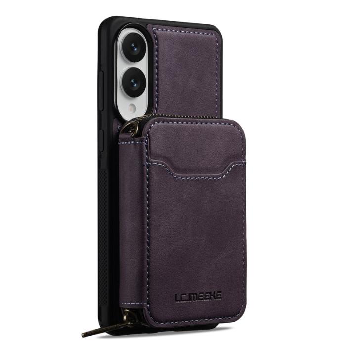 LC.imeeke - LC.IMEEKE L6 Samsung Galaxy S25 Edge Plånboksfodral Konstläder - Lila