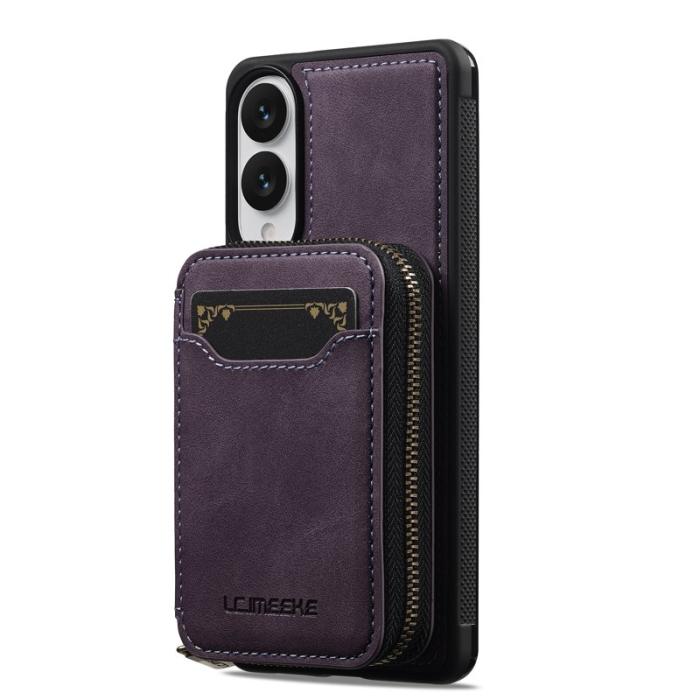 LC.imeeke - LC.IMEEKE L6 Samsung Galaxy S25 Edge Plånboksfodral Konstläder - Lila